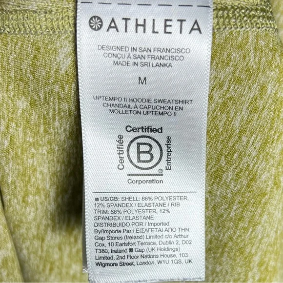 Athleta Hoodie Womens Medium Uptempo II Green Athletic Gym Lounge Outdoors Run - Picture 7 of 7
